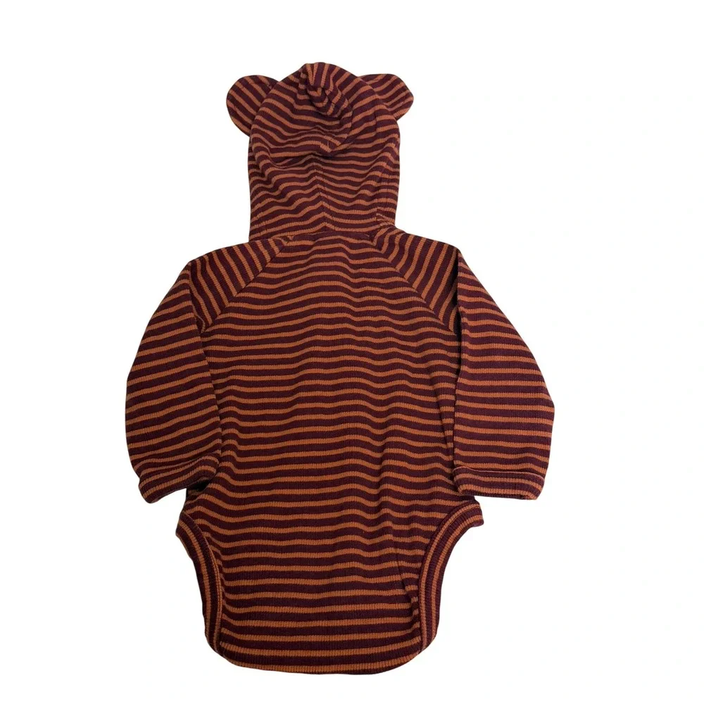 Kate Quinn Baby 0-3M Organic Cotton Ribbed Hooded Bear Ear Bodysuit Pants Set